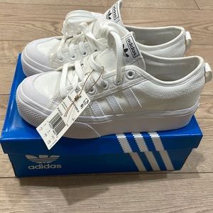 Brand new with tag adidas platform white sneakers